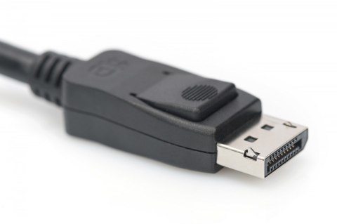 Kabel połączeniowy DisplayPort z zatrzaskami 8K 30Hz UHD Typ DP/DP M/M 1m Czarny Kabel połączeniowy DisplayPort z zatrzaskami 8K 30Hz UHD Typ DP/DP M/M 1m Czarny