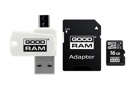 Karta microSDHC 16GB CL10 + adapter + czytnik Karta microSDHC 16GB CL10 + adapter + czytnik