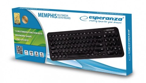 Klawiatura przewodowa multimedialana USB Memphis Klawiatura przewodowa multimedialana USB Memphis