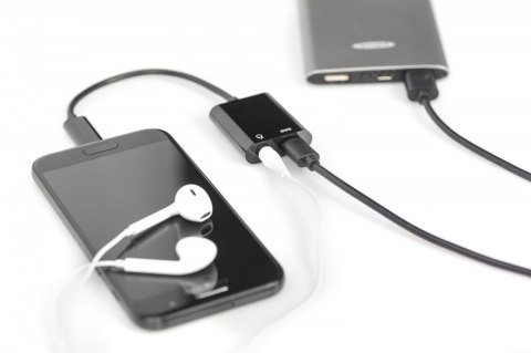 Kabel rozdzielacz USB 3.1 Typ C Gen.2 SuperSpeed+ 10Gbps Mini Jack 3.5mm + Typ USB C 20cm Czarny Kabel rozdzielacz USB 3.1 Typ C Gen.2 SuperSpeed+ 10Gbps Mini Jack 3.5mm + Typ USB C 20cm Czarny
