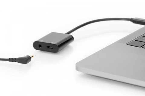 Kabel rozdzielacz USB 3.1 Typ C Gen.2 SuperSpeed+ 10Gbps Mini Jack 3.5mm + Typ USB C 20cm Czarny Kabel rozdzielacz USB 3.1 Typ C Gen.2 SuperSpeed+ 10Gbps Mini Jack 3.5mm + Typ USB C 20cm Czarny