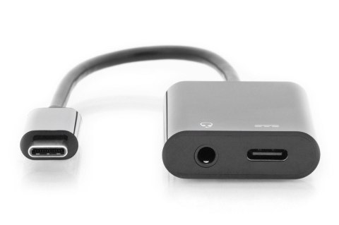 Kabel rozdzielacz USB 3.1 Typ C Gen.2 SuperSpeed+ 10Gbps Mini Jack 3.5mm + Typ USB C 20cm Czarny Kabel rozdzielacz USB 3.1 Typ C Gen.2 SuperSpeed+ 10Gbps Mini Jack 3.5mm + Typ USB C 20cm Czarny