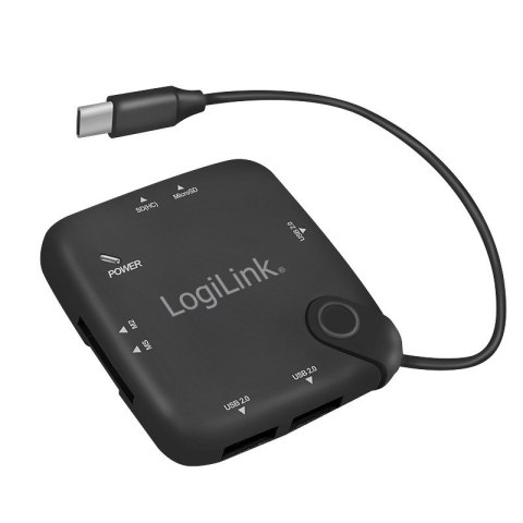 Hub USB 2.0, 3 porty z czytnikiem kart OTG, USB Typ-C Hub USB 2.0, 3 porty z czytnikiem kart OTG, USB Typ-C