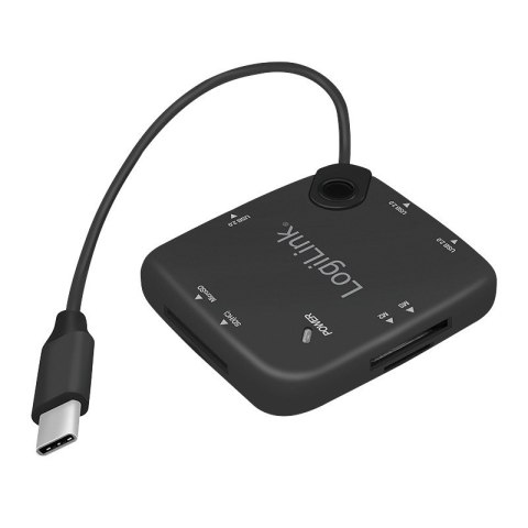 Hub USB 2.0, 3 porty z czytnikiem kart OTG, USB Typ-C Hub USB 2.0, 3 porty z czytnikiem kart OTG, USB Typ-C