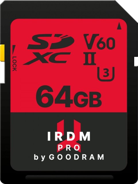 Karta pamięci SDXC Iridium PRO 64GB V60 UHS-II U3 Karta pamięci SDXC Iridium PRO 64GB V60 UHS-II U3