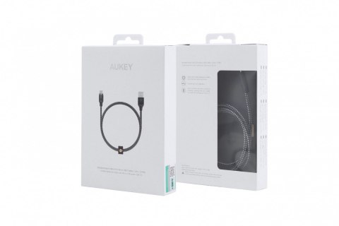 CB-AM1 kabel micro USB - USB-A 1,2m Quick Charge nylonowy oplot czarno-biały
