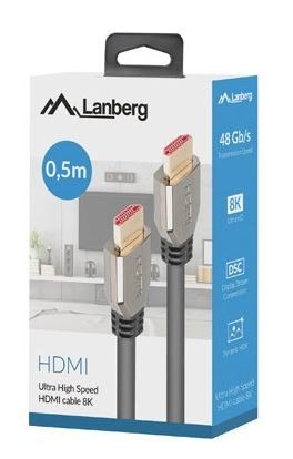 Kabel HDMI M/M V2.1 0.5m 8K 60HZ czarny Kabel HDMI M/M V2.1 0.5m 8K 60HZ czarny