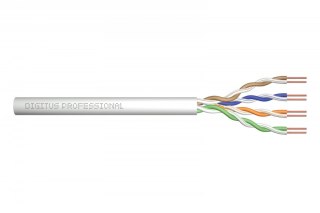 Kabel teleinformatyczny instalacyjny kat.5e, U/UTP, Dca, drut, AWG 24/1, LSOH, 500m, szary, szpula