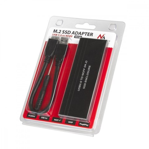 Obudowa dysku twardego USB 3.0 dla dysków twardych M.2 SDD NGFF Maclean MCE582 Obudowa dysku twardego USB 3.0 dla dysków twardych M.2 SDD NGFF Maclean MCE582