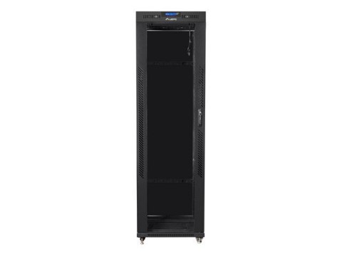 Szafa instalacyjna rack stojąca 19 42U 600x1000 czarna, drzwi szklane lcd (flat pack) Szafa instalacyjna rack stojąca 19 42U 600x1000 czarna, drzwi szklane lcd (flat pack)