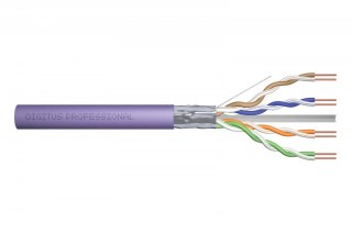 Kabel teleinformatyczny instalacyjny kat.6, F/UTP, Dca, drut, AWG 23/1, LSOH, 305m, fioletowy, szpula