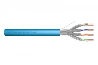 Kabel teleinformatyczny instalacyjny kat.6A, U/FTP, Dca, drut, AWG 23/1, LSOH, 500m, niebieski, szpula