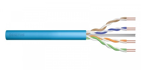 Kabel teleinformatyczny instalacyjny kat.6A, U/UTP, B2ca, drut, AWG 23/1, LSOH, 500m, szpula Niebieski