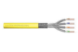 Kabel teleinformatyczny instalacyjny kat.7A, S/FTP, B2ca, drut, AWG 22/1, LSOH, 500m, szpula Żółty