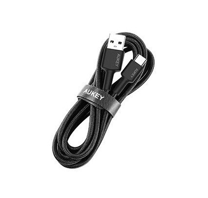 CB-CA2 OEM kabel USB-C - USB-A 2m 60W PD 3A 20V FCP AFC nylonowy oplot czarny