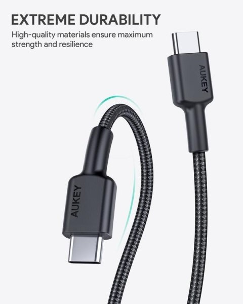 CB-CC2 OEM kabel USB-C - USB-C 2m 60W PD 3A 20V nylonowy oplot czarny CB-CC2 OEM kabel USB-C - USB-C 2m 60W PD 3A 20V nylonowy oplot czarny