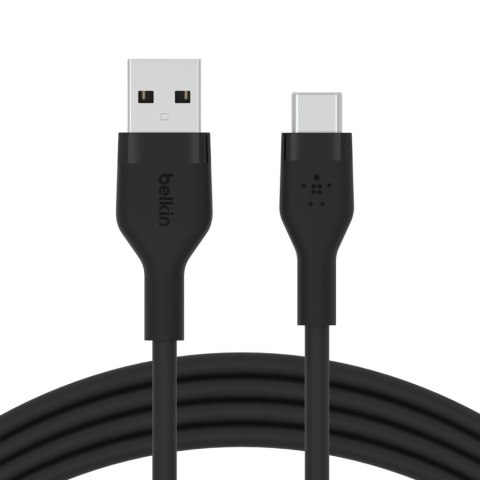 Kabel BoostCharge USB-A do USB-C silikonowy 1m, czarny Kabel BoostCharge USB-A do USB-C silikonowy 1m, czarny