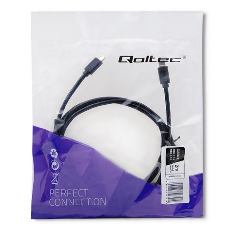 Kabel USB 3.1 typ C męski | USB 3.1 typ C męski | 2m | Czarny Kabel USB 3.1 typ C męski | USB 3.1 typ C męski | 2m | Czarny