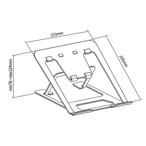 Podstawka pod laptop aluminiowa Ergo Office ER-416G Szara