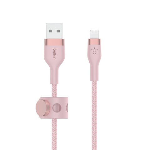 Kabel BoostCharge USB-A do Lightning silikonowy 2m, różowy