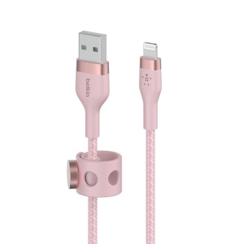 Kabel BoostCharge USB-A do Lightning silikonowy 2m, różowy