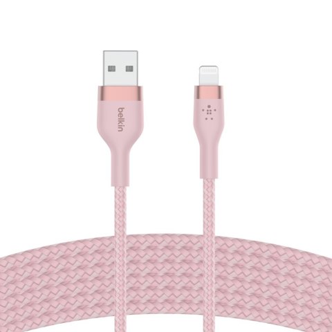 Kabel BoostCharge USB-A do Lightning silikonowy 2m, różowy