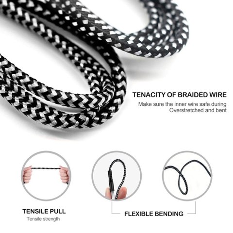 Kabel USB C fast charge 2.4A MCE482 Czarny