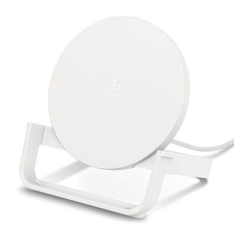 Ładowarka bezprzewodowa, stojąca 10W + zasilacz QC 3.0, biała