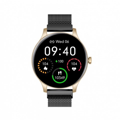 Smartwatch Classy złoto-czarny stalowy