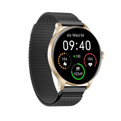 Smartwatch Classy złoto-czarny stalowy