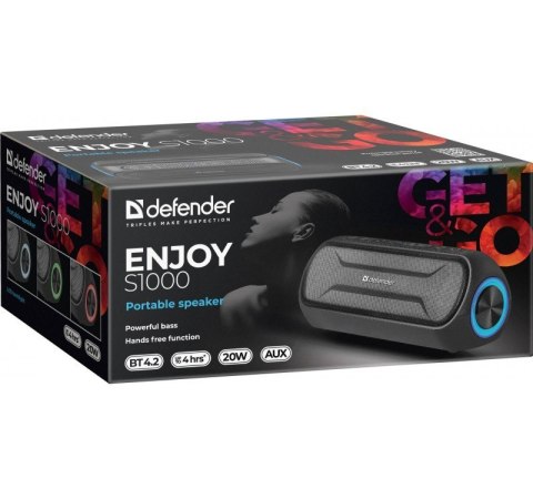 Głośnik Bluetooth ENJOY S1000 czarny LED Głośnik Bluetooth ENJOY S1000 czarny LED