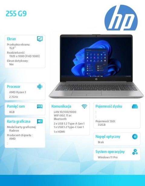 Notebook 255 G9 R3-5425U 512GB/8GB/W11P/15,6 6F2C4EA