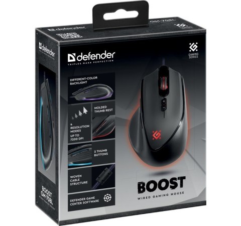 Mysz gamingowa przewodowa Boost GM-708L 7200 dpi 7P Mysz gamingowa przewodowa Boost GM-708L 7200 dpi 7P