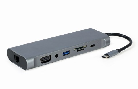 Hub USB-C HDMI DP VGA 4xUSB 3.1 USB-C PD audio card reader GbE Hub USB-C HDMI DP VGA 4xUSB 3.1 USB-C PD audio card reader GbE