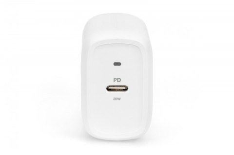 Ładowarka sieciowa zasilacz 1x USB-C PD 3.0 max. 20W LED Biała