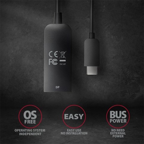 RVC-DP Konwerter/adapter USB-C -> DisplayPort, 4K/60Hz RVC-DP Konwerter/adapter USB-C -> DisplayPort, 4K/60Hz