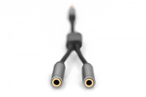 Kabel adapter audio splitter Mini Jack 3,5mm /2x 3,5mm Mini Jack M/Ż nylon 0,2m Kabel adapter audio splitter Mini Jack 3,5mm /2x 3,5mm Mini Jack M/Ż nylon 0,2m