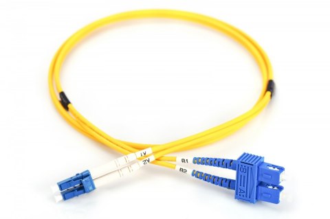 Patch cord światłowodowy FO LC/SC, duplex, SM 9/125, OS2, LSOH, 2m Żółty Patch cord światłowodowy FO LC/SC, duplex, SM 9/125, OS2, LSOH, 2m Żółty