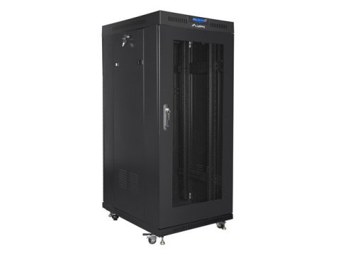 Szafa instalacyjna rack stojąca 19 cali 22U 800X800 czarna dzrwi perforowane LCD Szafa instalacyjna rack stojąca 19 cali 22U 800X800 czarna dzrwi perforowane LCD