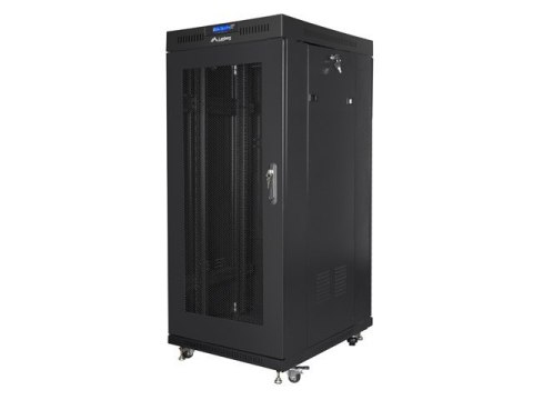 Szafa instalacyjna rack stojąca 19 cali 22U 800X800 czarna dzrwi perforowane LCD Szafa instalacyjna rack stojąca 19 cali 22U 800X800 czarna dzrwi perforowane LCD