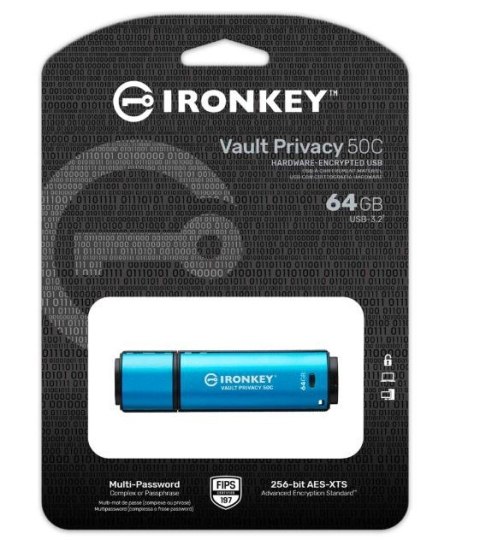 Pendrive 64GB IronKey Vault Privacy 50C AES-256 FIPS-197