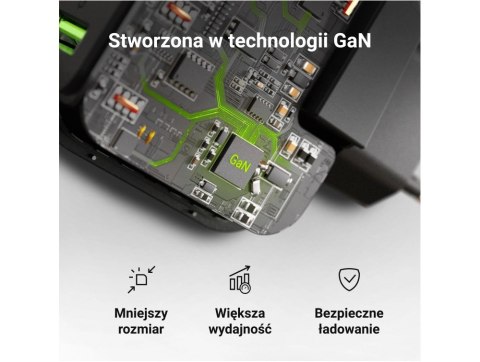 Ładowarka PowerGaN 65W PD 3.0 QC 3.0 2xUSB-C 1xUSB-A biała Ładowarka PowerGaN 65W PD 3.0 QC 3.0 2xUSB-C 1xUSB-A biała