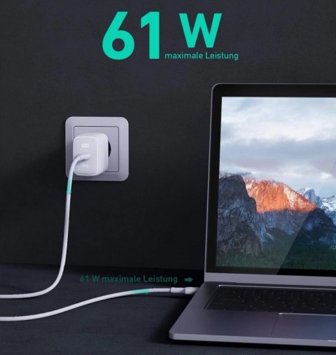 PA-B2 White Omnia GaN ładowarka sieciowa 1xUSB-C 61W Power Delivery 3.0 3A PA-B2 White Omnia GaN ładowarka sieciowa 1xUSB-C 61W Power Delivery 3.0 3A