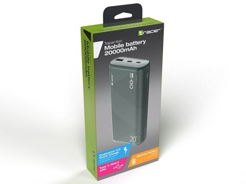 Powerbank Kori 20000mAh QC3.0-PD20W GR zielony