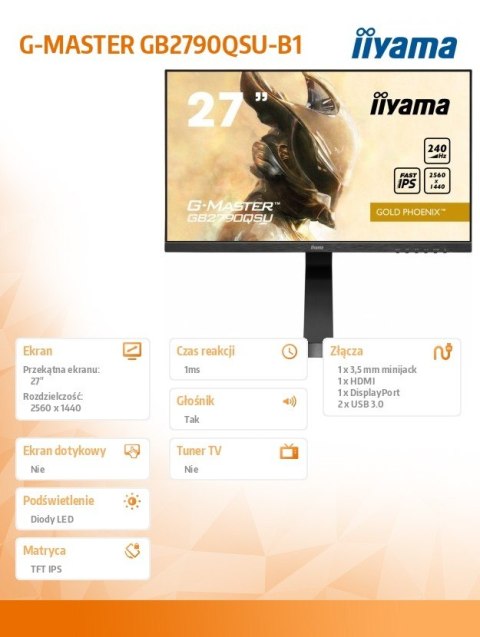 Monitor 27 cali GB2790QSU-B1 + Gra Dead Island 2 PC