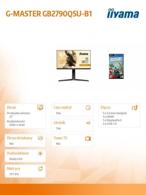 Monitor 27 cali GB2790QSU-B1 + Gra Dead Island 2 PC