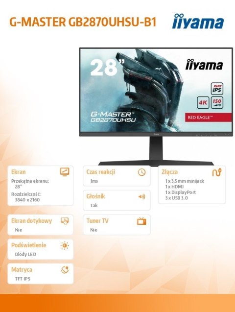 Monitor 28 cali GB2870UHSU-B1 + Gra Dead Island 2 PC Monitor 28 cali GB2870UHSU-B1 + Gra Dead Island 2 PC