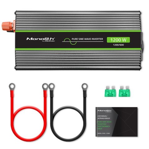 Przetwornica napięcia Monolith | 600W | 1200W | 24V na 230V | Czysty Sinus Przetwornica napięcia Monolith | 600W | 1200W | 24V na 230V | Czysty Sinus