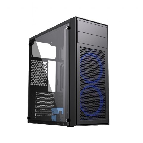 Obudowa Midi Tower Fornax M100B ATX niebiesie wentylatory Czarna Obudowa Midi Tower Fornax M100B ATX niebiesie wentylatory Czarna