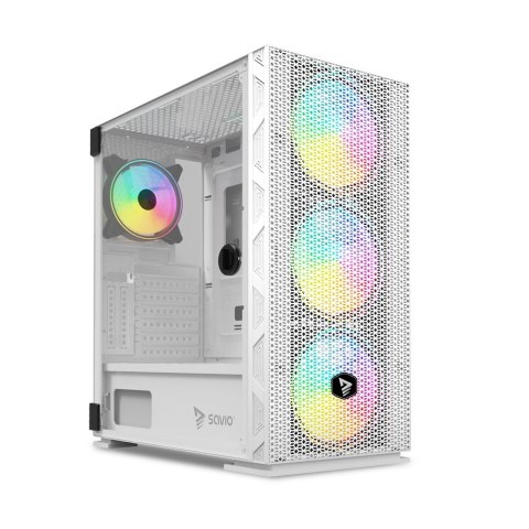 Obudowa komputerowa ARGB Mesh/Glass, Raptor X1 Biała Obudowa komputerowa ARGB Mesh/Glass, Raptor X1 Biała